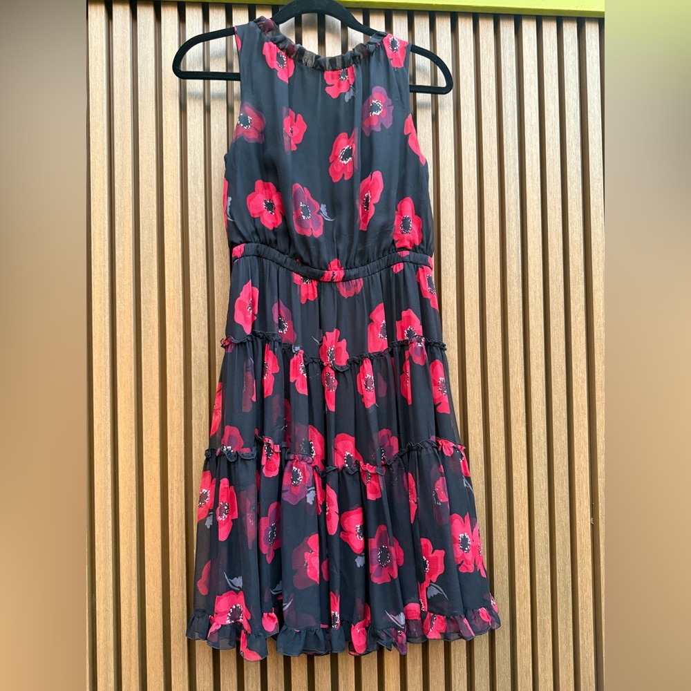 Kate Spade Black and Red Floral Dress